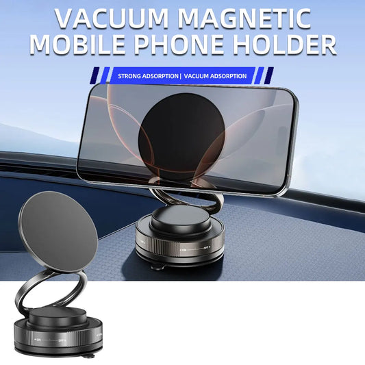 Car Phone Holder upgrade 360° Rotatable vacuum magnetic bracket Car Mount For iPhone Huawei Xiaomi Kitchen Phone Holder Black