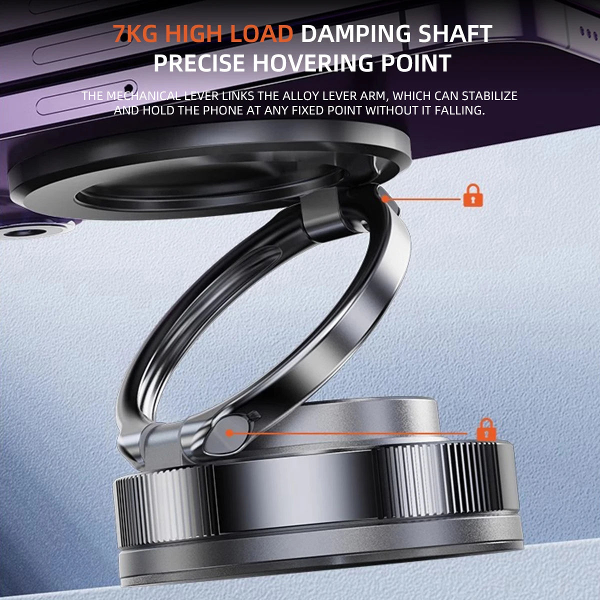 Car Phone Holder upgrade 360° Rotatable vacuum magnetic bracket Car Mount For iPhone Huawei Xiaomi Kitchen Phone Holder Black